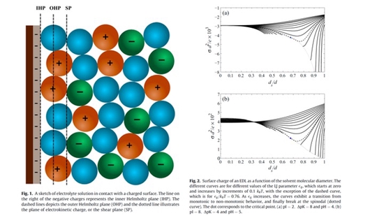 Electrolyte solution structure with surface charge regulation